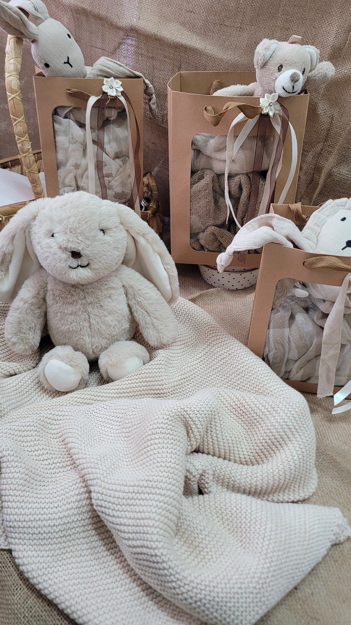 Baby Gift Pack - Lovey / Comforter & Muslin Blanket with Custom Embroidery