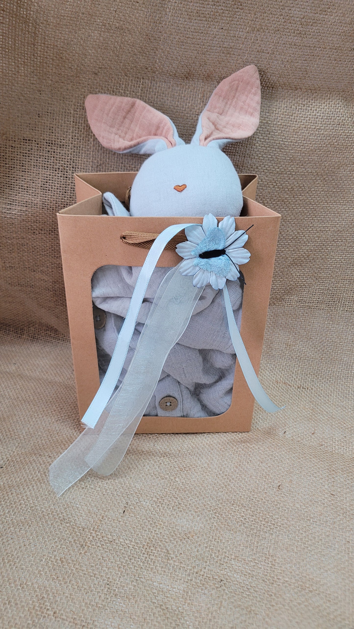 Baby Gift Pack - Lovey / Comforter & Muslin Blanket with Custom Embroidery