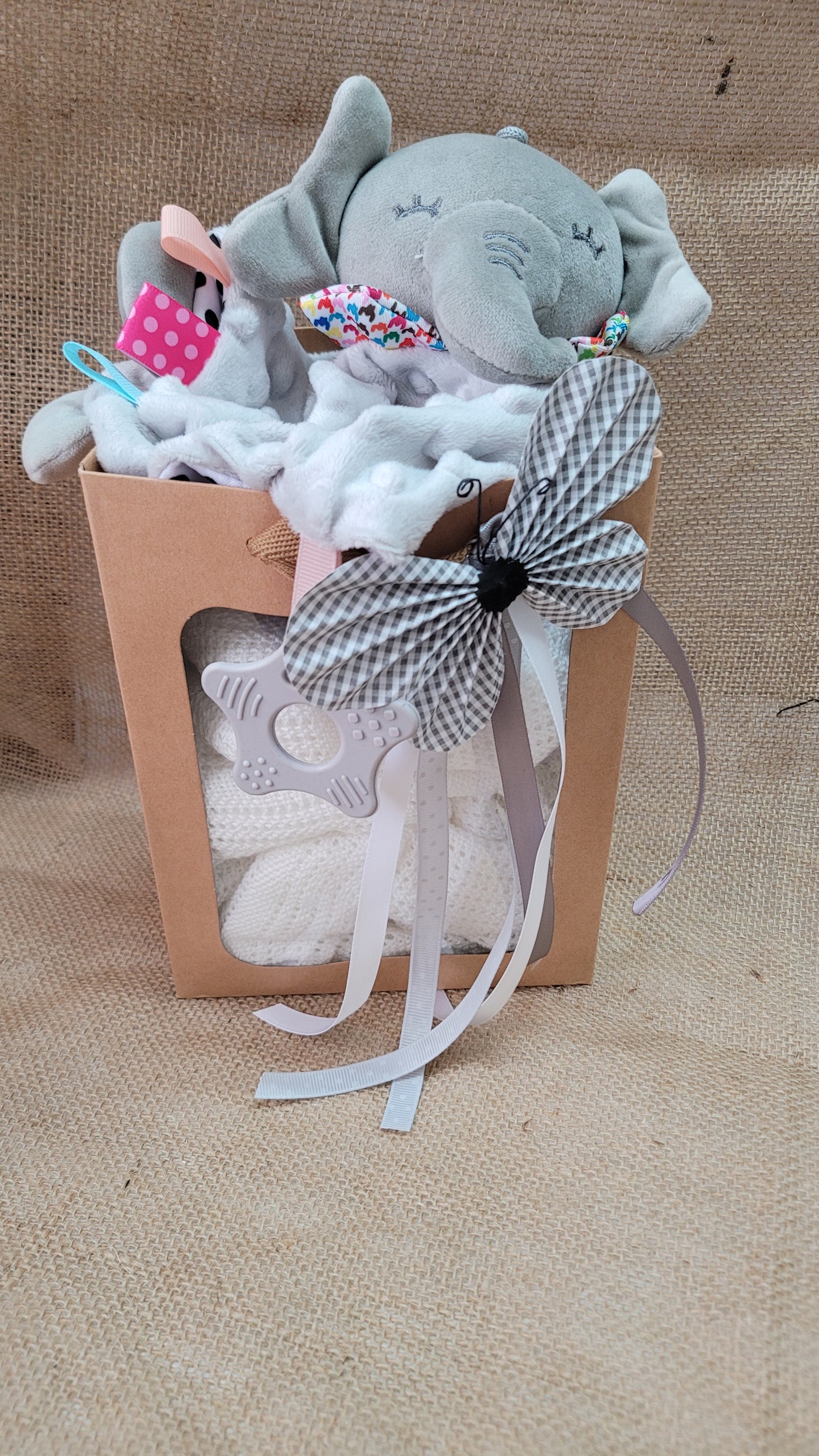 Baby Gift Pack - Lovey / Comforter & Muslin Blanket with Custom Embroidery