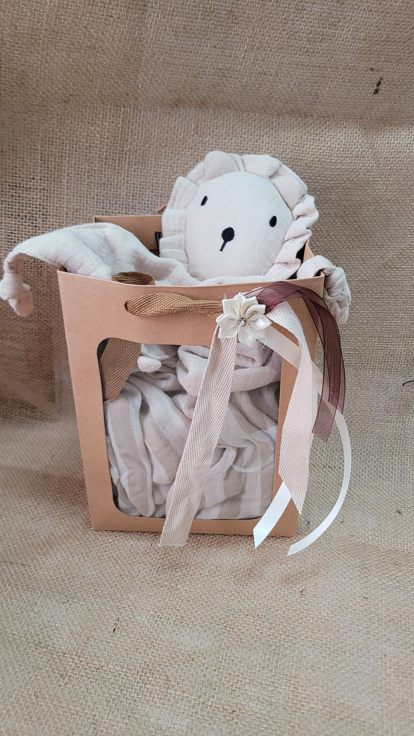 Baby Gift Pack - Lovey / Comforter & Muslin Blanket with Custom Embroidery