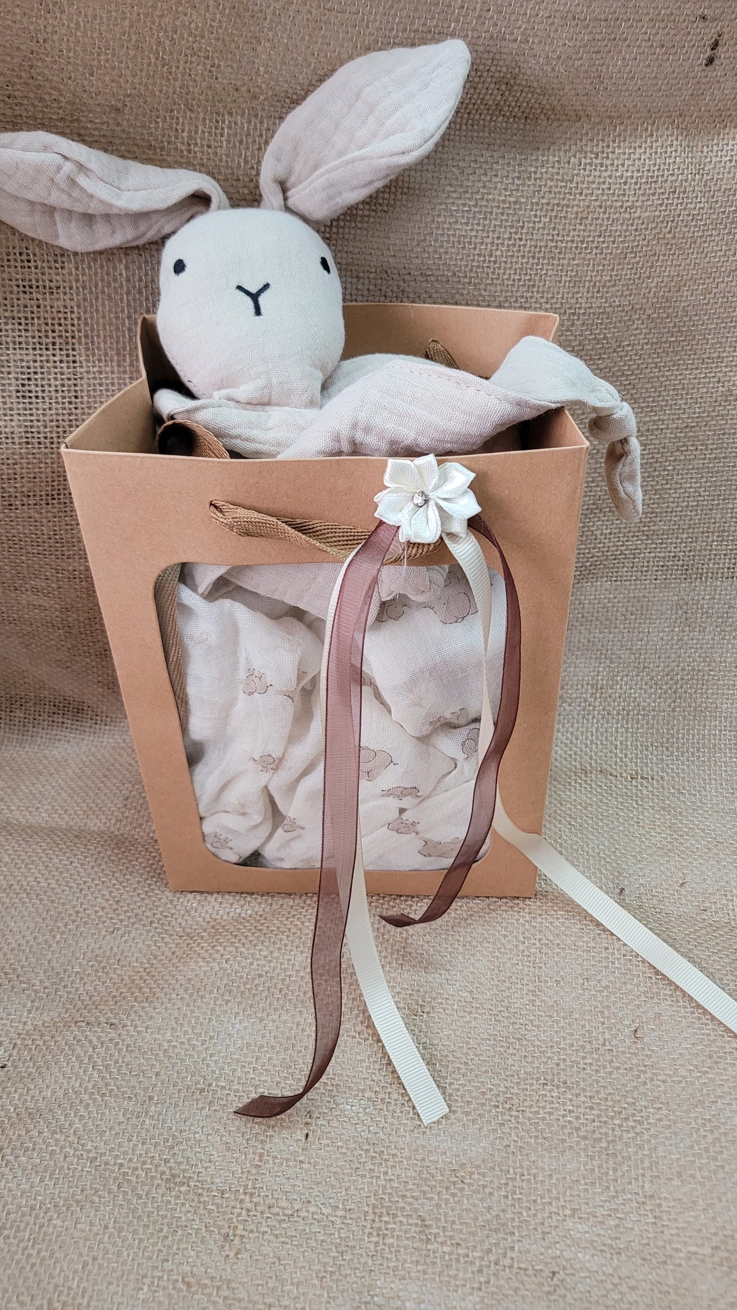 Baby Gift Pack - Lovey / Comforter & Muslin Blanket with Custom Embroidery