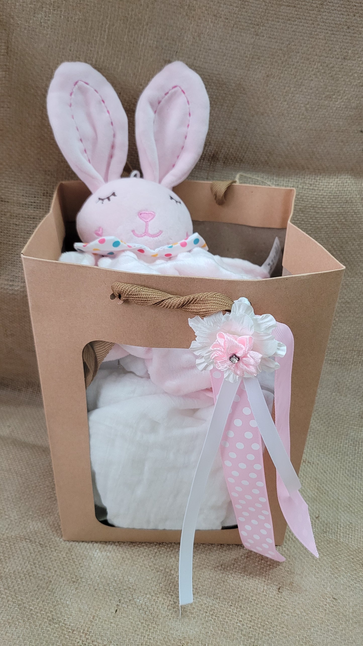 Baby Gift Pack - Lovey / Comforter & Muslin Blanket with Custom Embroidery