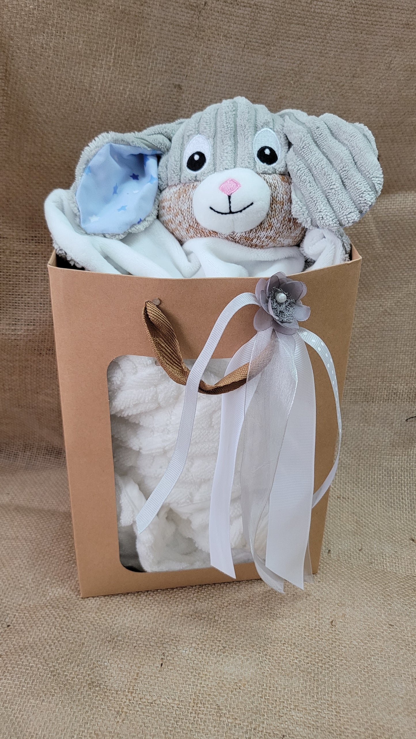 Baby Gift Pack - Lovey / Comforter & Muslin Blanket with Custom Embroidery
